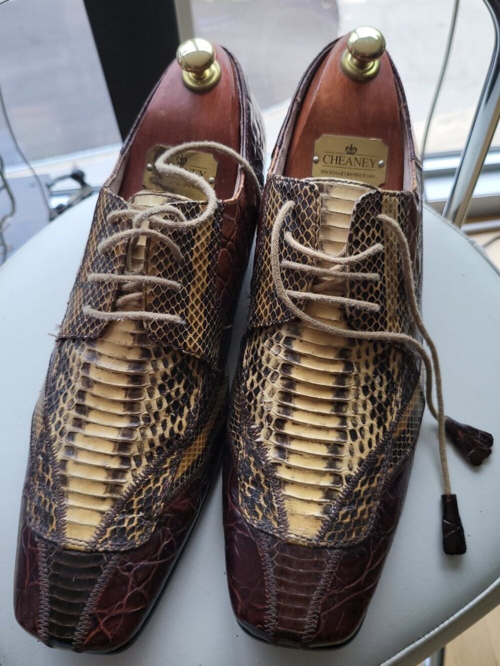 Georgio Brutini Embossed Genuine Snake w/ Multi-color Crocodile Pattern w/Tassle